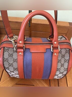 Gucci Vintage Boston Canvas Bag